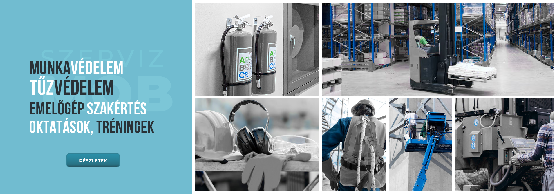 Emelőgép szakértés, Tűzvédelem, Munkavédelem, Oktatások, Tréningek